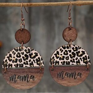 Trendy‎ Boutique Mama Earrings - Brown and Cream